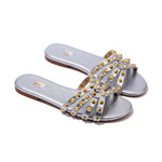 Load image into Gallery viewer, Bella Metallic Blue Flats