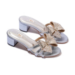Load image into Gallery viewer, Natalia Block Heels – Metallic Blue