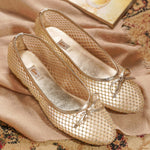 Load image into Gallery viewer, Elegant Womens Pumps – Nadia Gold Crystal Bow
