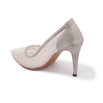 Load image into Gallery viewer, Margarita Silver 3.5 Inch Heel
