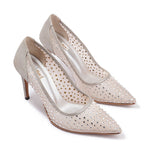 Load image into Gallery viewer, Margarita Silver 3.5 Inch Heel
