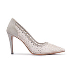 Load image into Gallery viewer, Margarita Silver 3.5 Inch Heel
