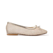 Elegant Womens Pumps – Nadia Gold Crystal Bow
