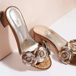 Load image into Gallery viewer, Pansy with Diamantés – Block Heels
