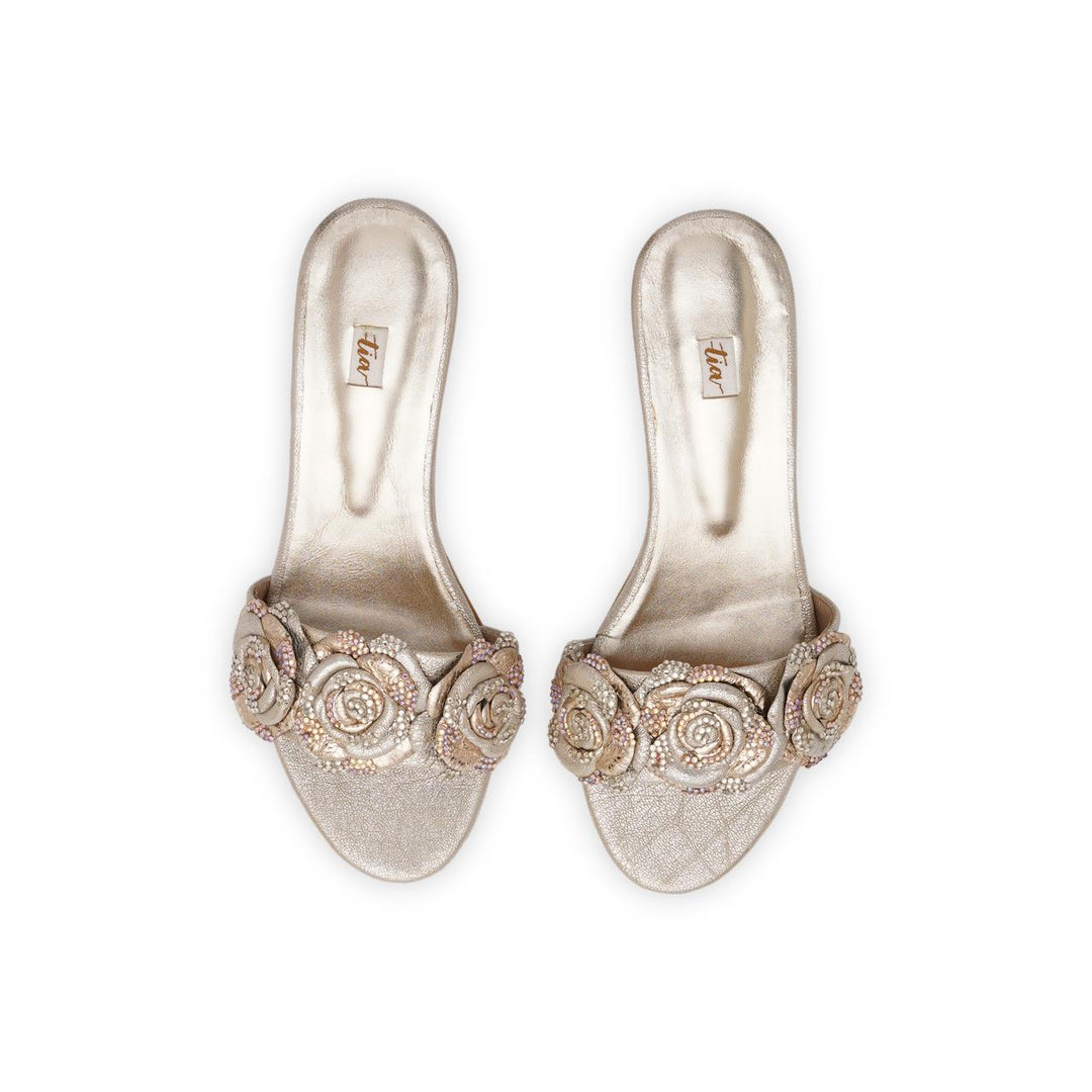 Pansy with Diamantés – Block Heels