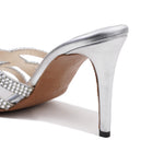 Load image into Gallery viewer, Zoe Silver 3.5 inch heel

