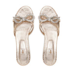 Load image into Gallery viewer, Zuma Texture Gold Leather 1.5 inch Block Heels
